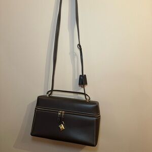 NEW Loro Piana Extra Bag L27 Smooth Calfskin - Dark Chocolate Licorice